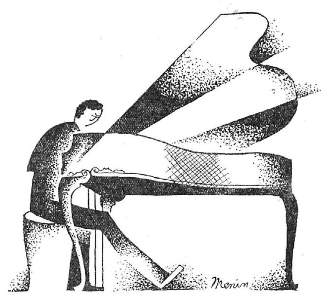 Dibujo acompañando artículo sobre el piano de cola