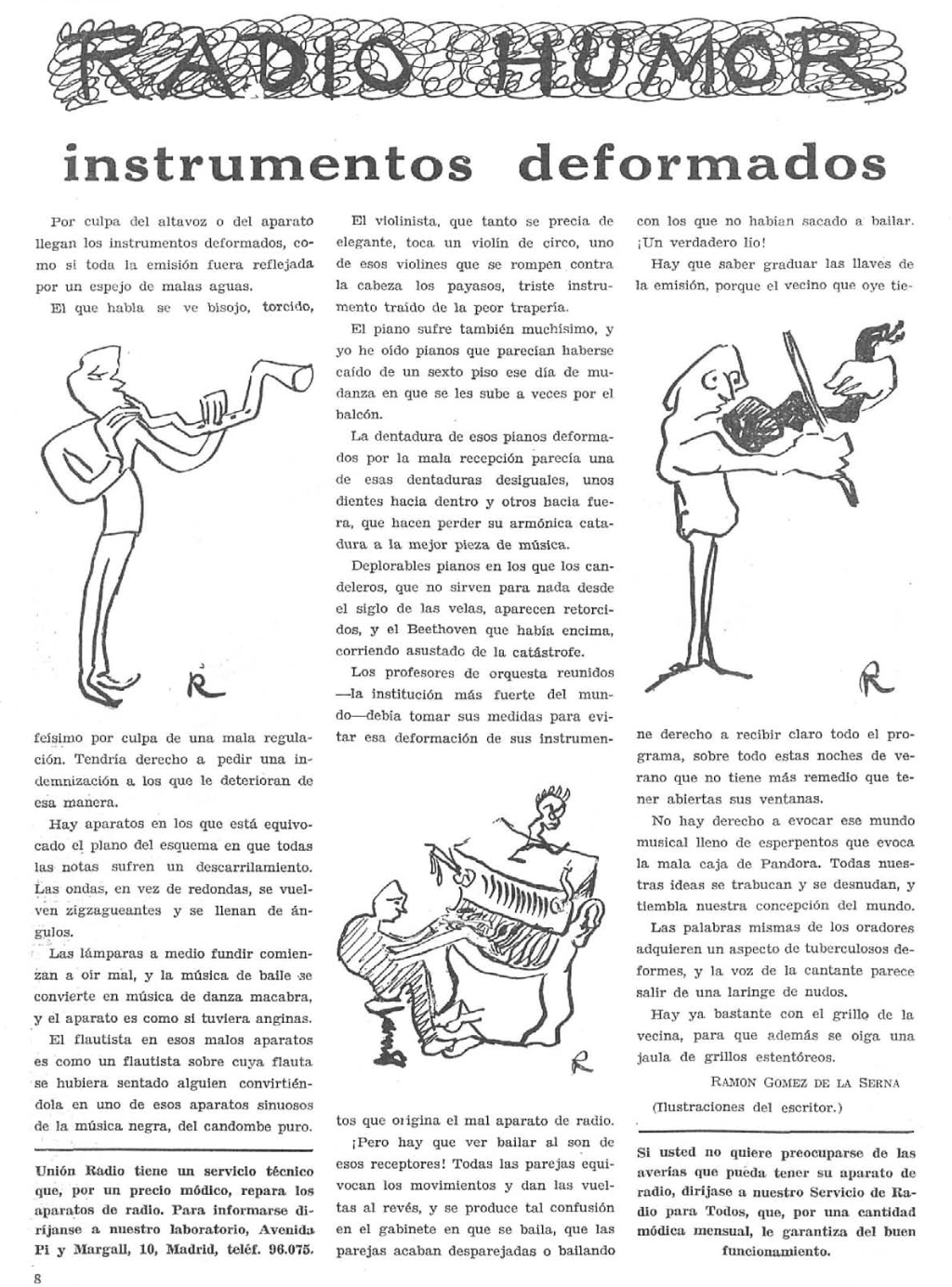 Instrumentos deformados, Gómez de la Serna