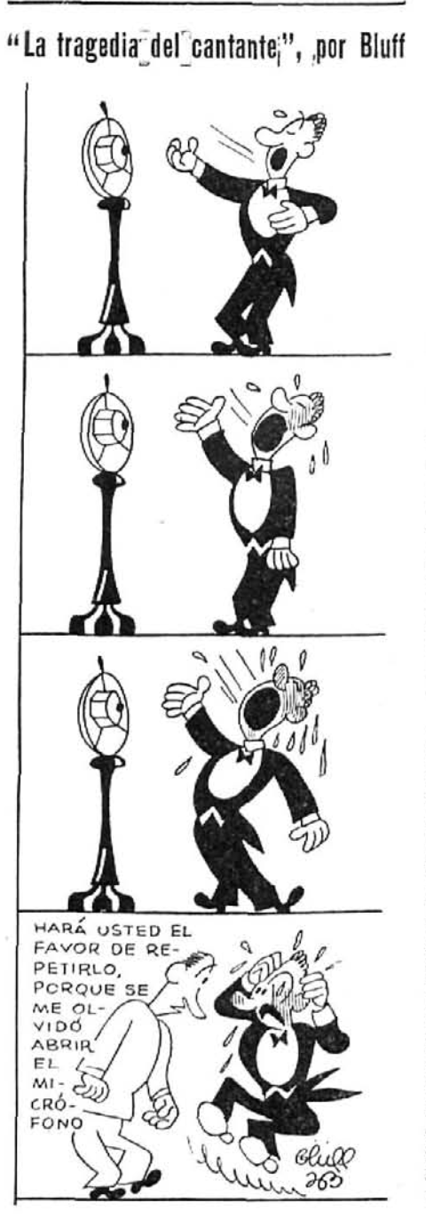 La Tragedia del cantante, tira cómica