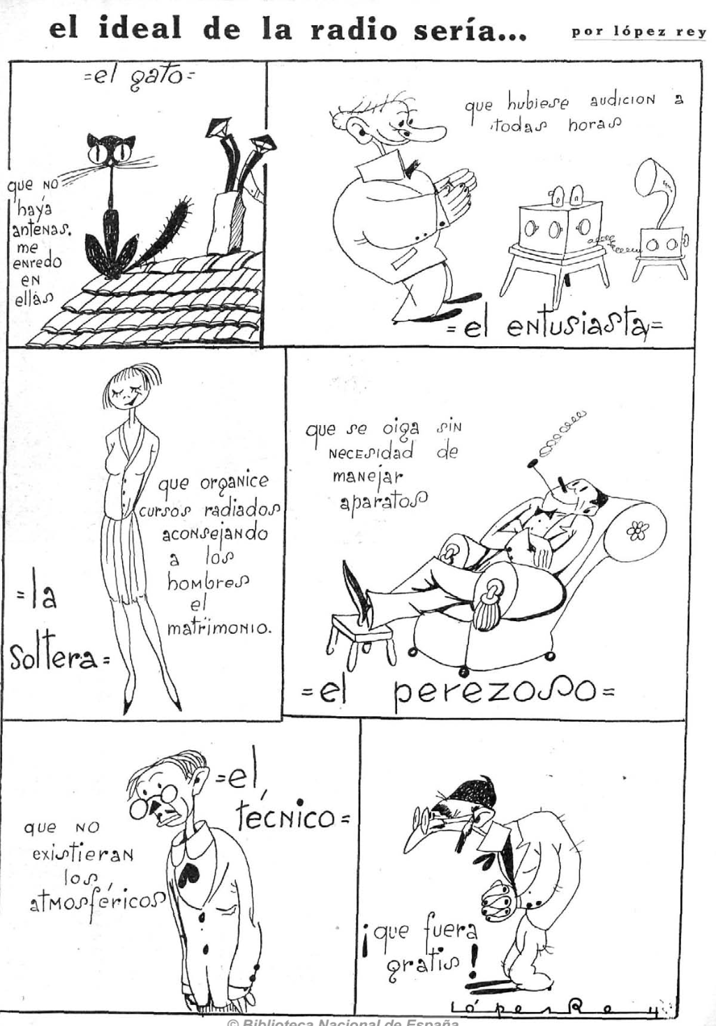 El ideal de la radio Viñeta cómica