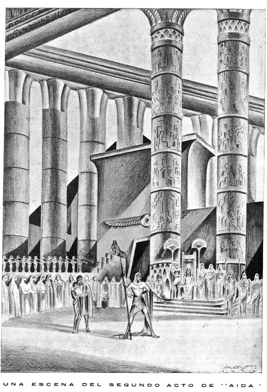 Aida de Verdi, ilustración de Augusto, 1929