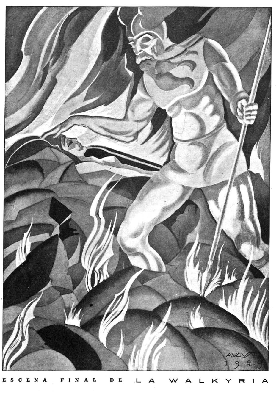 La Walkyria de Wagner, ilustración de Augusto, 1929
