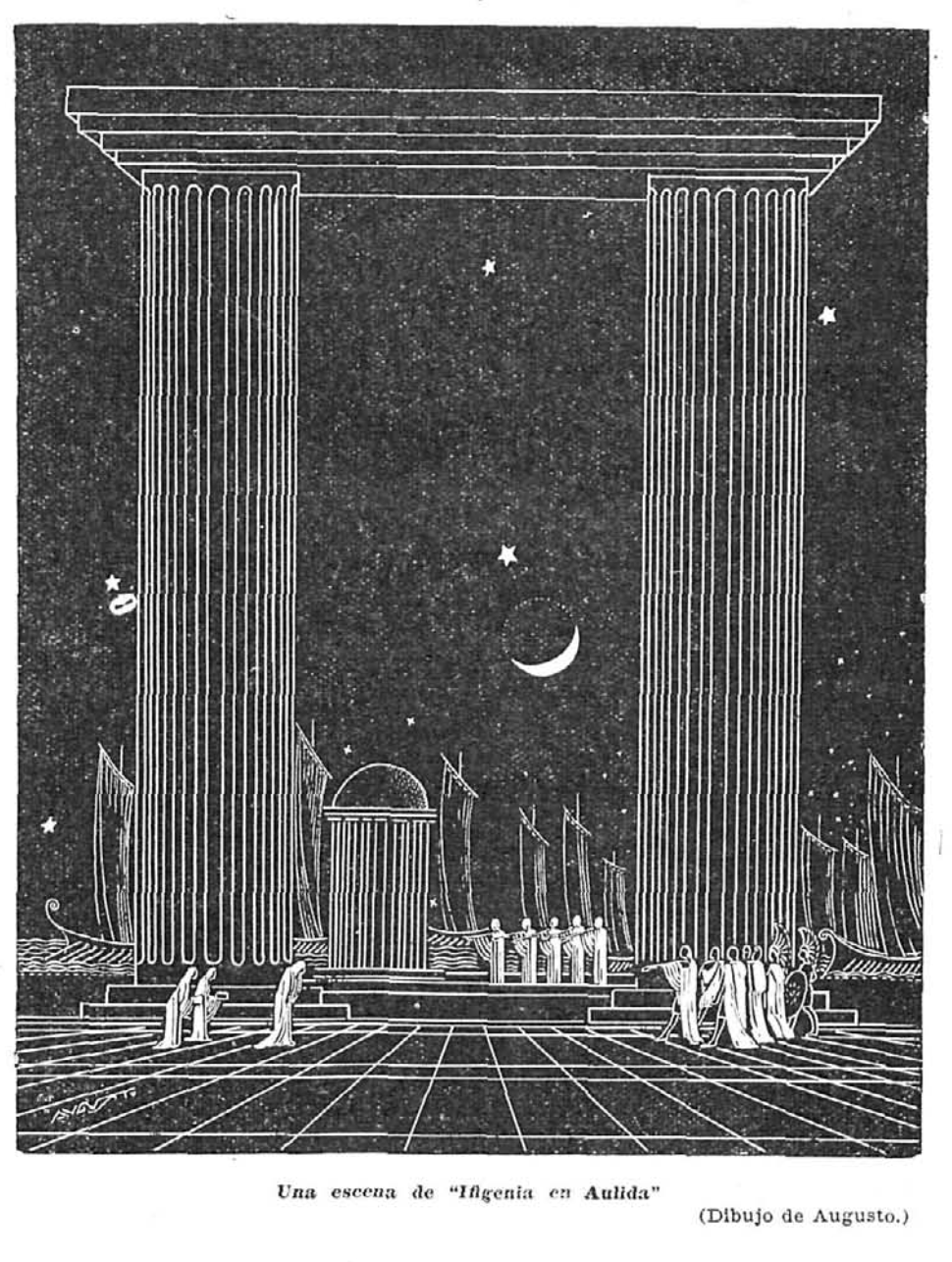 Ifigenia en Áulide de Gluck, ilustración de Augusto, 1934