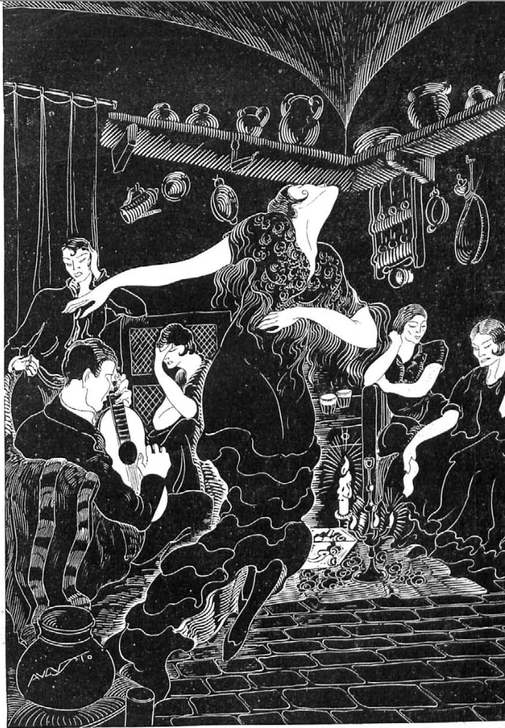 El velatorio de Ángel Barrios, ilustración de Augusto, 1935