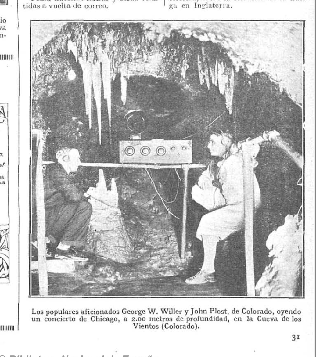 Escuchando un concierto en una cueva de Colorado, 1926