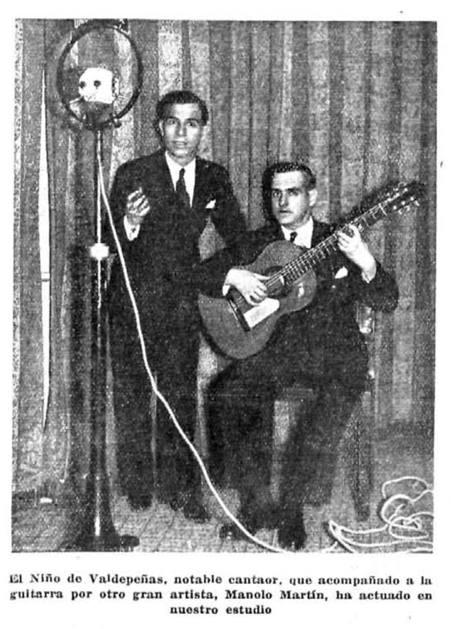 El Niño de Valdepeñas y Manolo Martín en Unión Radio, 1934